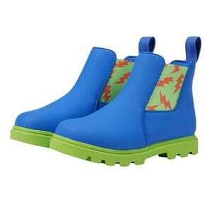 Native Boys Kensington Treklite Bloom Bootie US 1 Blue Green Lightning Bolts NIB